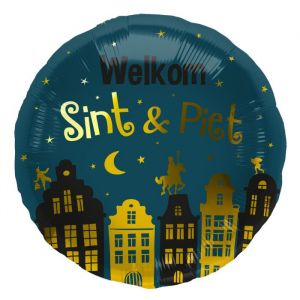 Folieballon Welkom Sint & Piet 45cm
