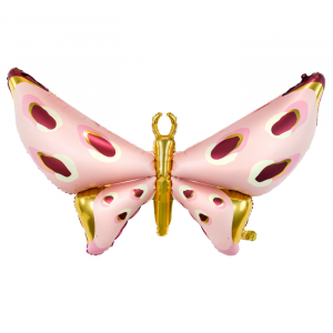 Folieballon vlinder roze 120cm