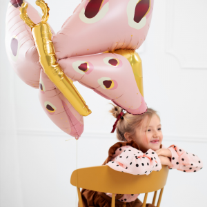 Folieballon vlinder roze 120cm