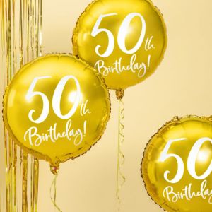 Folieballon 50th birthday goud 45cm