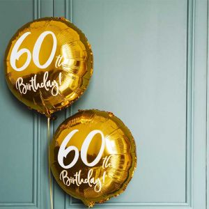 Folieballon 60th birthday goud 45cm