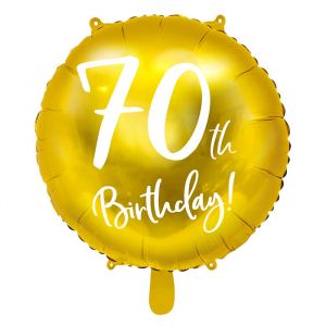 Folieballon 70th Birthday goud (45cm)