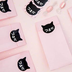 Uitdeelzakjes Kat roze (6st) Cat Collection