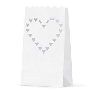 Candle bags hart (10st)