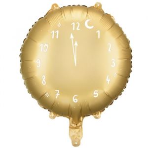 Folieballon Happy New Year klok goud 45cm