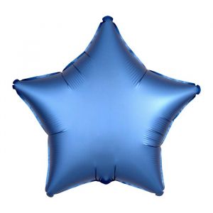 Folieballon Satin Luxe ster blauw (43cm) 