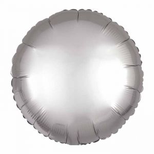 Folieballon Satin Luxe cirkel zilver (43cm) 