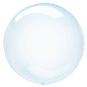 Orbz folieballon Clearz Crystal blauw (40cm)