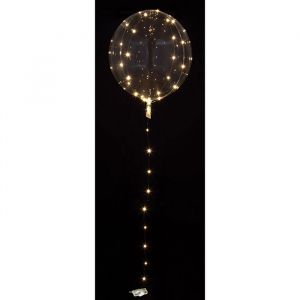 Transparante Orbz ballon met LED-lampjes (45cm)