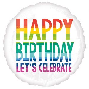 Folieballon Happy Birthday Rainbow Wishes (40cm)