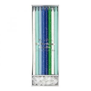 Glitter Kaarsen Blauw (24st) Meri Meri product