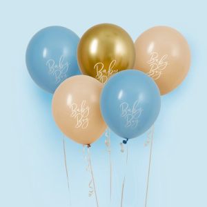 Ballonnenmix Blue Babyshower (5st) Hootyballoo