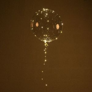 Transparante ballon met LED-lampjes (45cm)