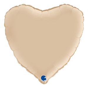 Folieballon Satin hart cream (45cm)