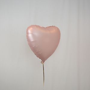 Folieballon Satin hart pastel roze (45cm)