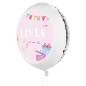 Folieballon verjaardag pink birthday