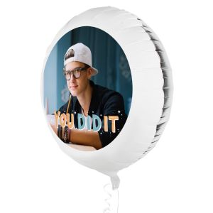 Folieballon met foto geslaagd you did it