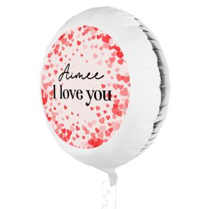 Folieballon I love you hartjes