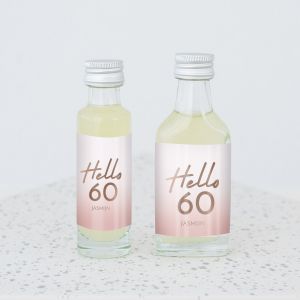 Mini flesje verjaardag hello 60