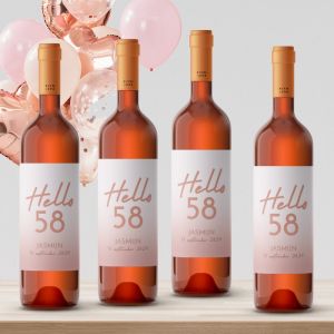 Wijnfles etiketten verjaardag hello leeftijd